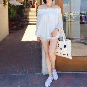 ZARA TRF Collection Off Shoulder Top Size S